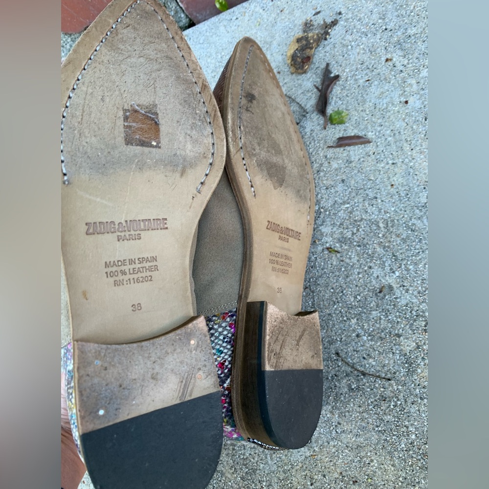 Multicolor Python Embossed Leather & Suede Ankle … - image 7